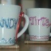 Personalized mugs.