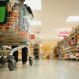 Shopping cart at a grocery store.