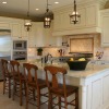Kitchen with light colored cabinets.