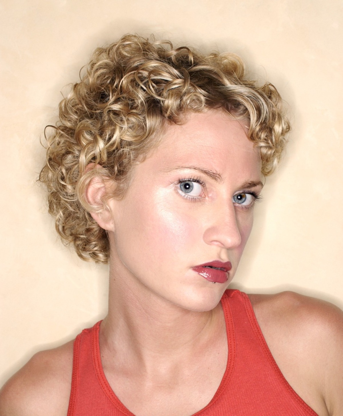 Pictures Gallery of very tight curly perm short hair.
