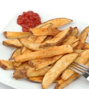 A plate of homemade French fries.