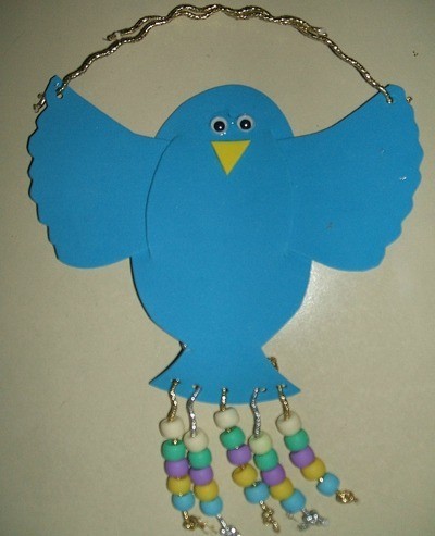 Foam hanging blue bird.