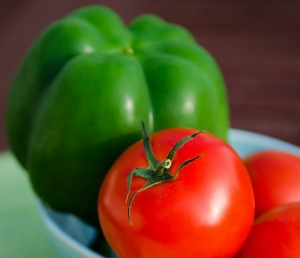 Green Pepper and Tomatoes