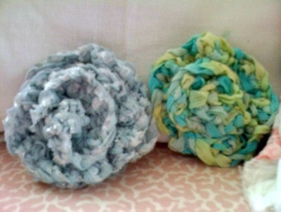 Two crocheted pins.