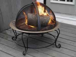 Fire Pit on a Wood Deck