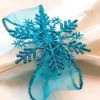 Blue ribbon and snowflake napkin ring