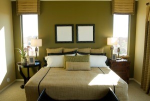 beautiful green tone bedroom