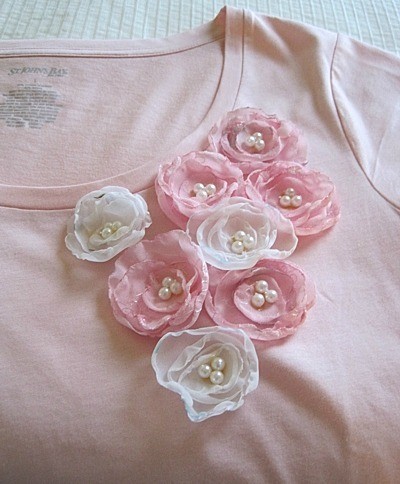 Pink and white flowers.