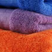 Stack of colorful towels.