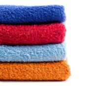 A stack of colorful towels.