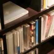 Cd rack filled with cds