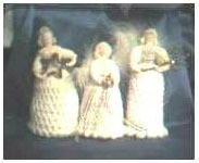 Three different crochet angels.