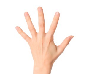 Hand with spread out fingers