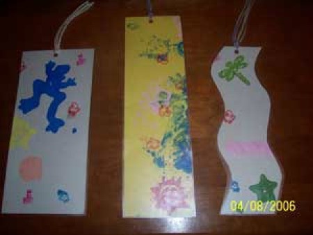 Stamped bookmarks.