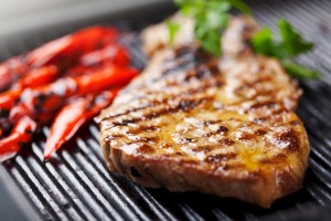 Pork Chop on the grill.