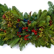 Christmas garland made of pine boughs.