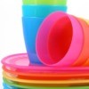 plastic bowls and cups