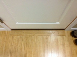 wood floor at a doorway