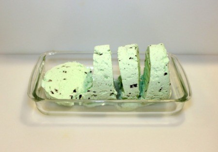 Mint Chocolate Chip Ice Cream Cake - slice ice cream