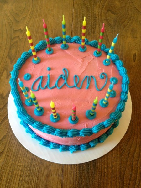 Mint Chocolate Chip Ice Cream Cake - cake with candles