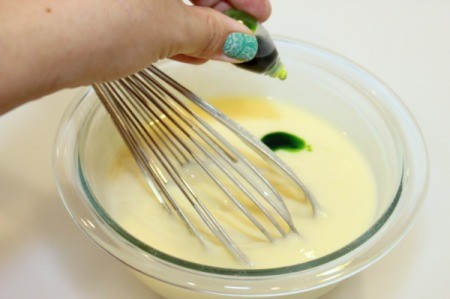 adding food coloring