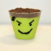 Frankenstein pudding cup