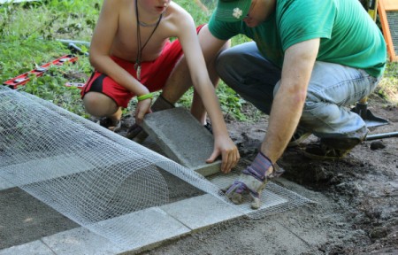 lay hardware cloth down