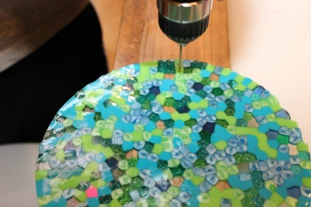 drill hole for string