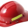Red toy firefighter helmet.