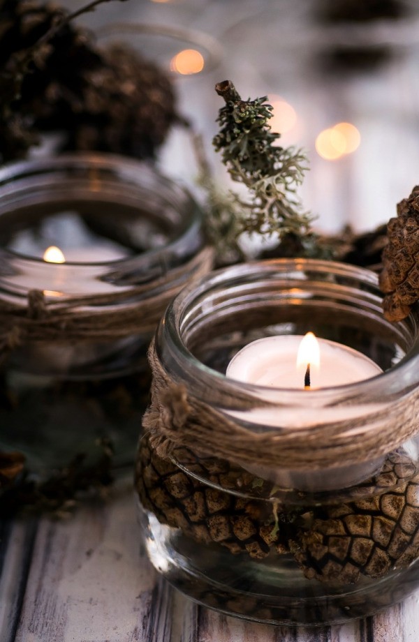candle christmas frascos homemade crafts holder diy gerber candles para holders con decor decorations manualidades decorados como pine vidrio using