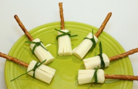 broom sticks laying on plate