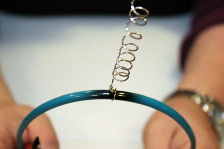 attach wire spring to headband