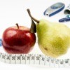 Fruit and diabetic testing supplies.