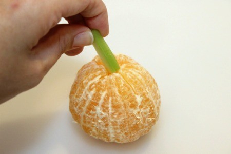 insert the celery stem