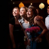 3 girls at a homecoming dance.