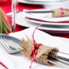 Place setting for holiday party.