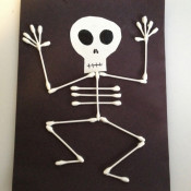 Finished Halloween Q-Tip Skeleton