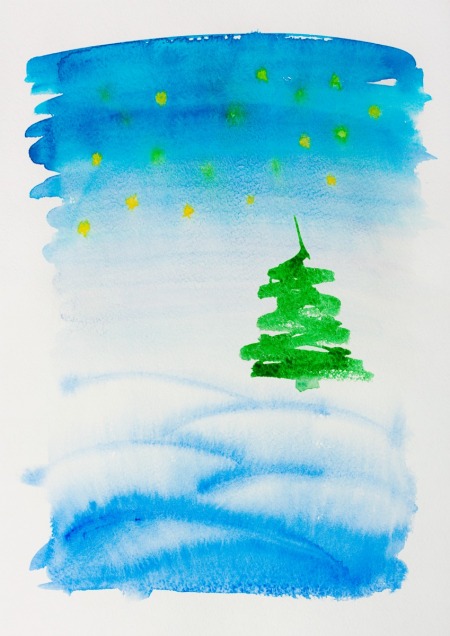 Watercolor Christmas card.