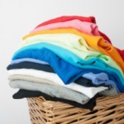 A stack of clean clothes.