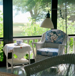 Inside a solar porch.