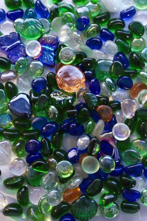 Glass gems of various colors.