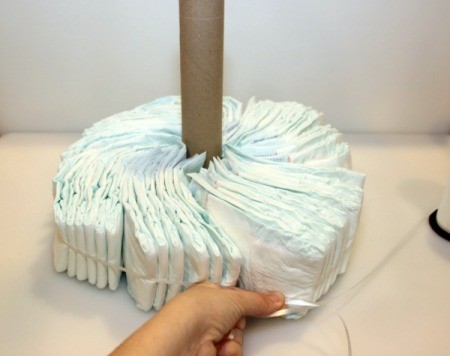wrap diapers with ribbon