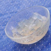 A bowl of unflavored gelatin.