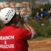 A search and rescue worker during a natural disaster.