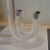White acrylic candlesticks.