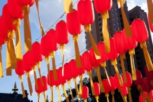 Red Chinese lanterns.