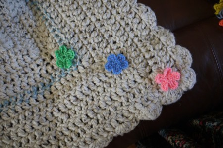 flowers made from yarn