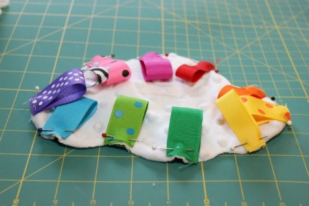 all ribbon loops pinned on