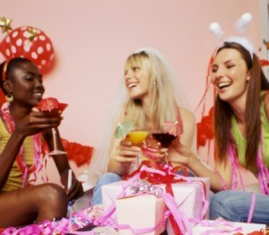 3 woman at a bridal shower.