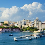 The skyline of San Juan, Puerto Rico.